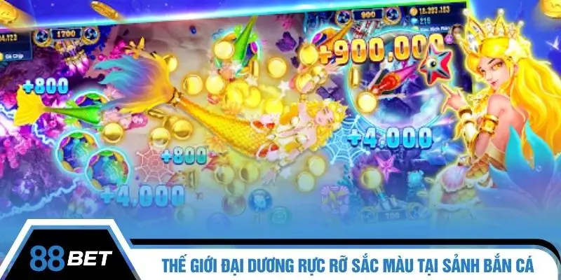 Thế giới đại dương rực rỡ sắc màu tại sảnh bắn cá